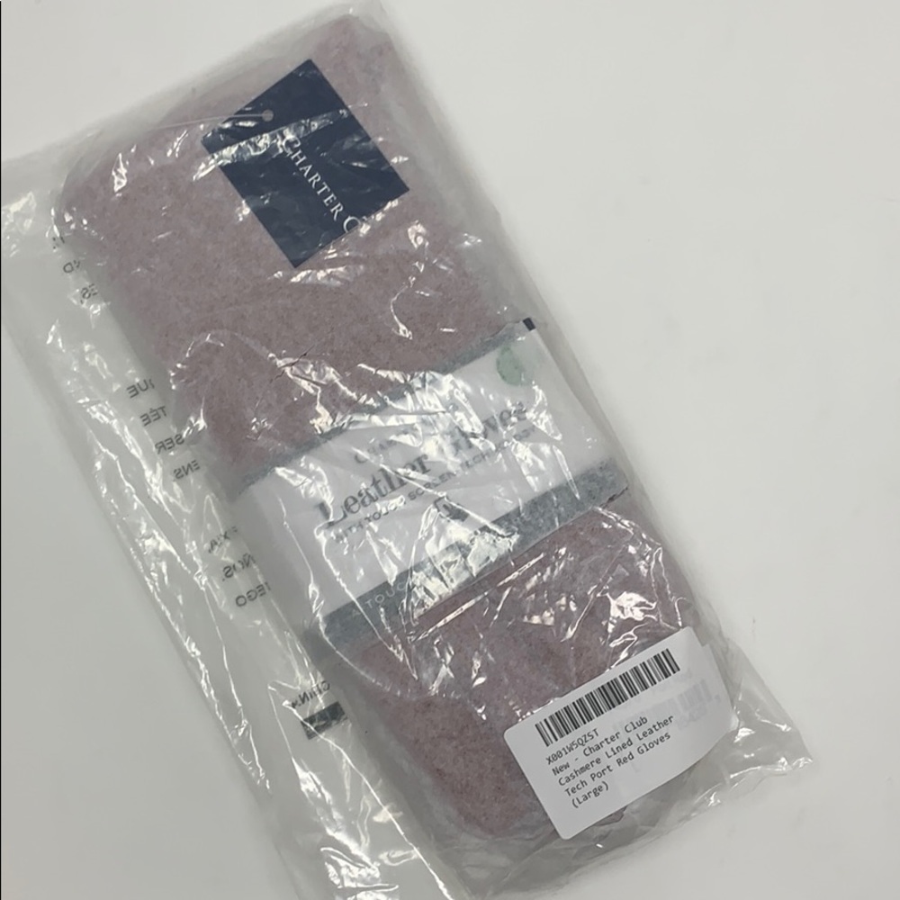 Red Leather Cashmere Leather Smart Touch Gloves - Picture 4 of 4